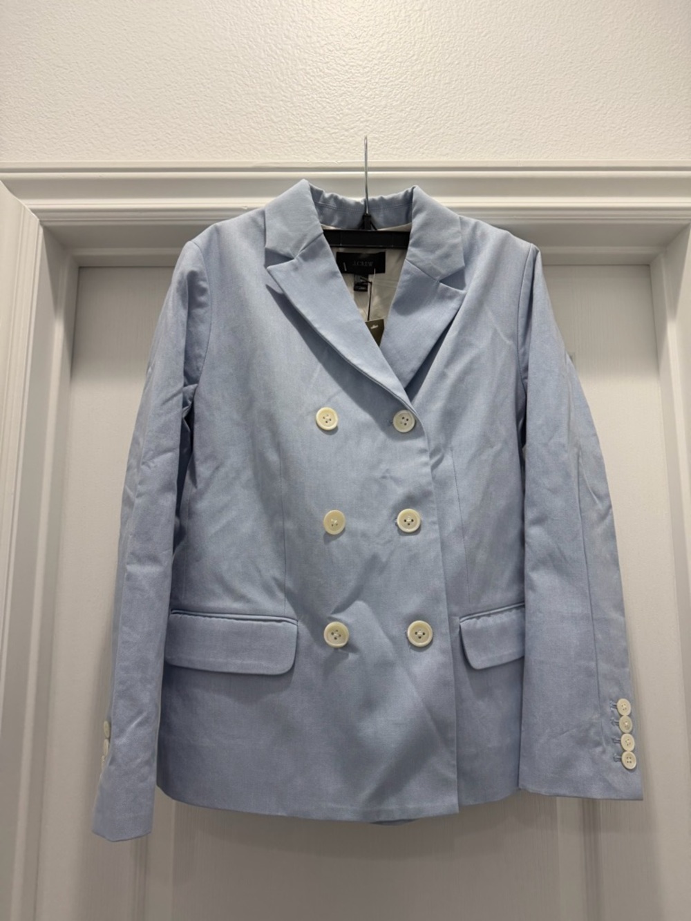 J. Crew Light Blue Double-Breasted Blazer